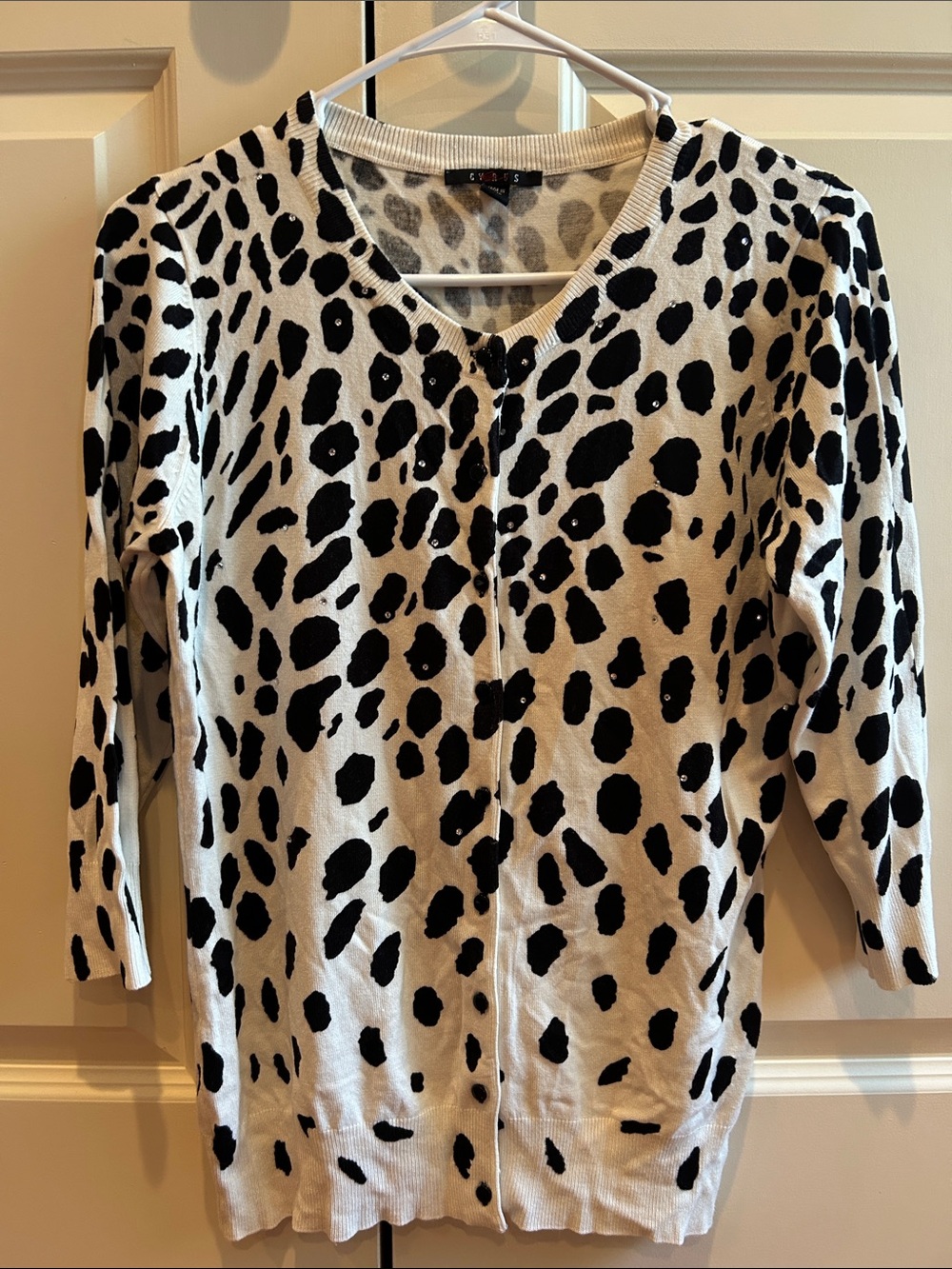 Cyrus Black and White  Print Cardigan